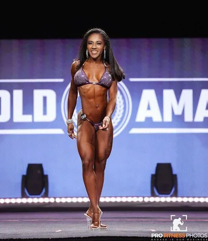 Boss Bodies athlete competing on the Olympia Amateur bikini stage